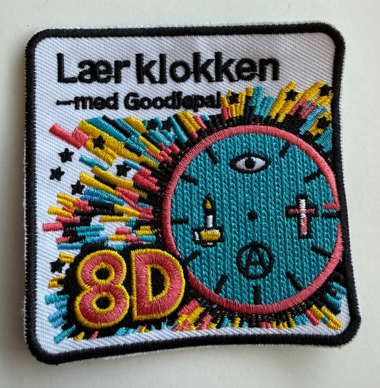 Lær klokken — med Goodiepal 8D embroidered patch