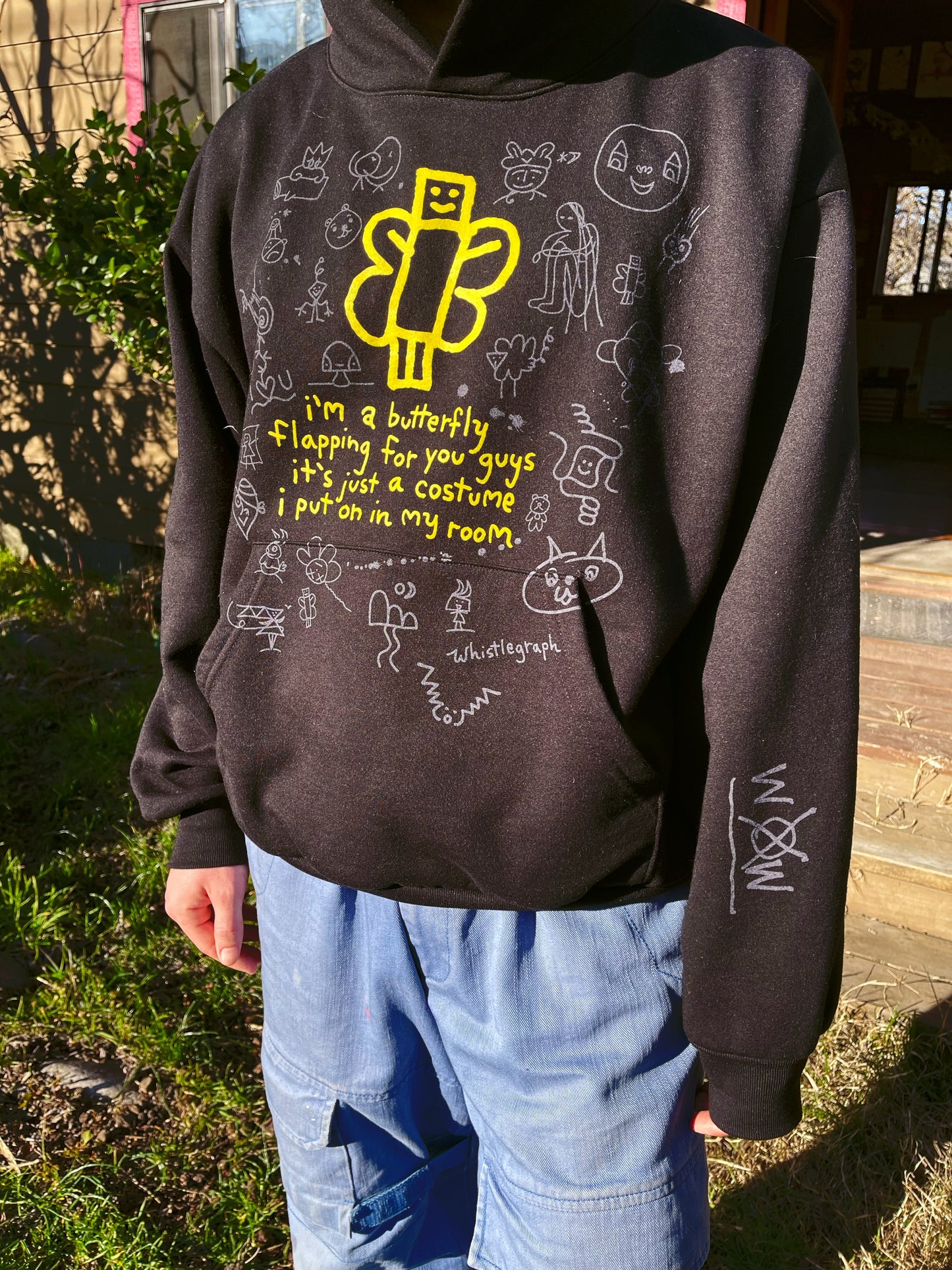 Yellow butterfly cosplayer hoodie, front